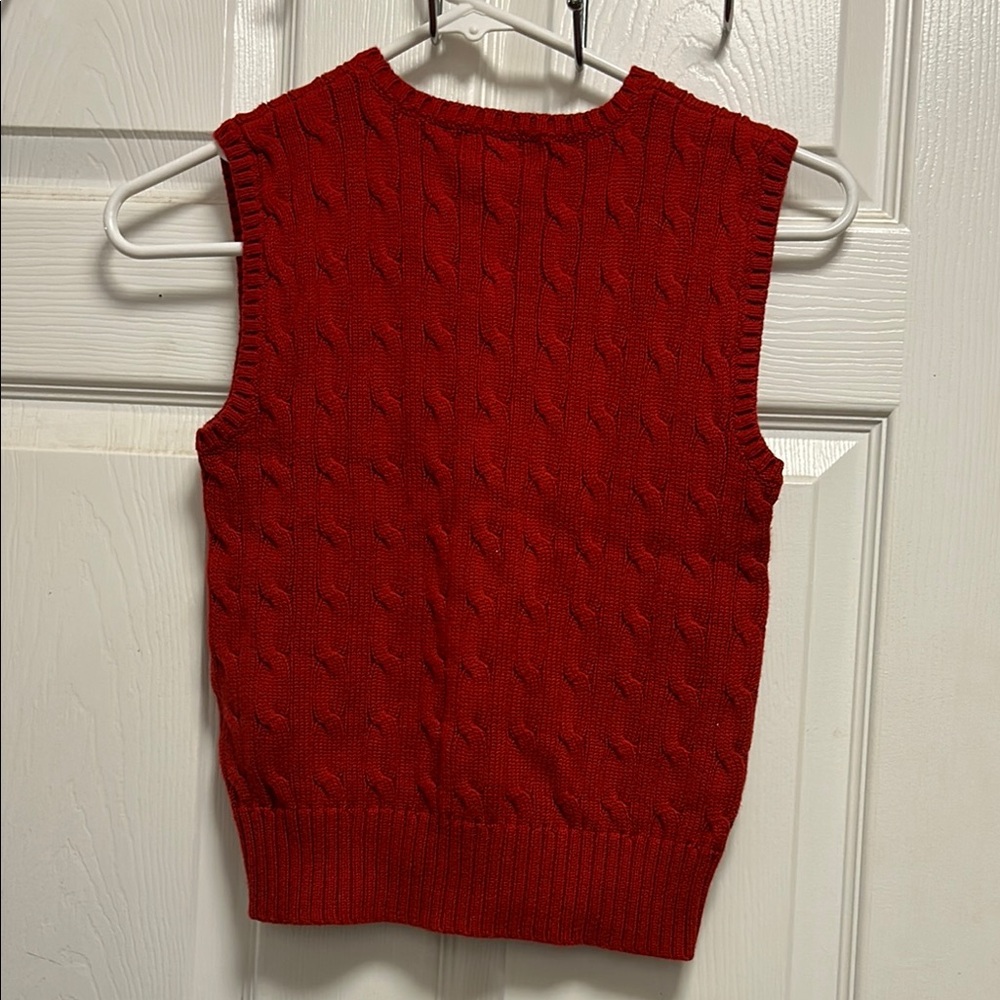 Polo Ralph Lauren Red Cable Knit Vest - Picture 3 of 5